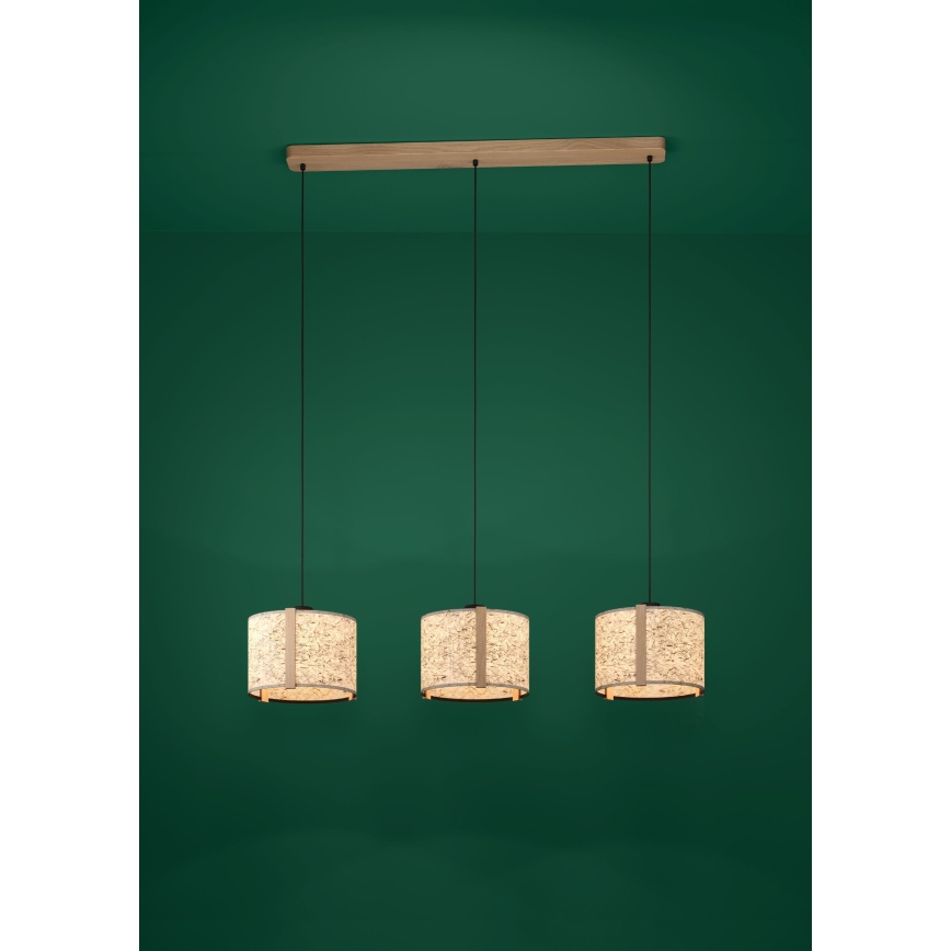 Eglo - Lampadario a sospensione con filo 3xE27/25W/230V beige