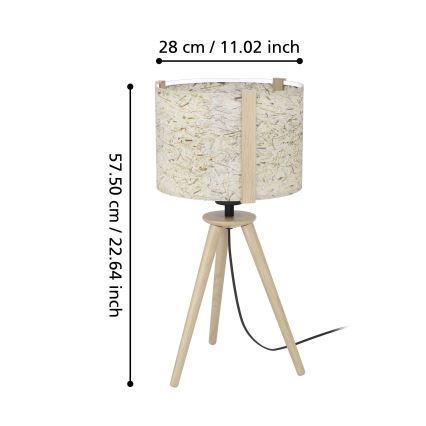 Eglo - Lampada da tavolo 1xE27/25W/230V beige