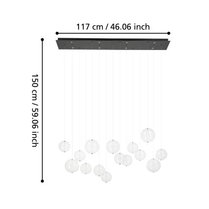 Eglo - Lampadario a sospensione con filo LED dimmerabile 8xLED/4,2W/230V 3000K limpido