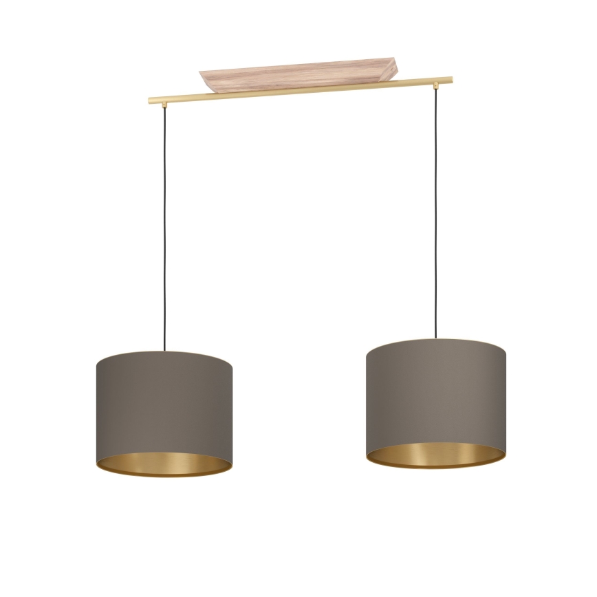 Eglo - Lampadario a sospensione con filo 2xE27/40W/230V marrone/oro