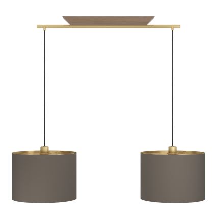 Eglo - Lampadario a sospensione con filo 2xE27/40W/230V marrone/oro