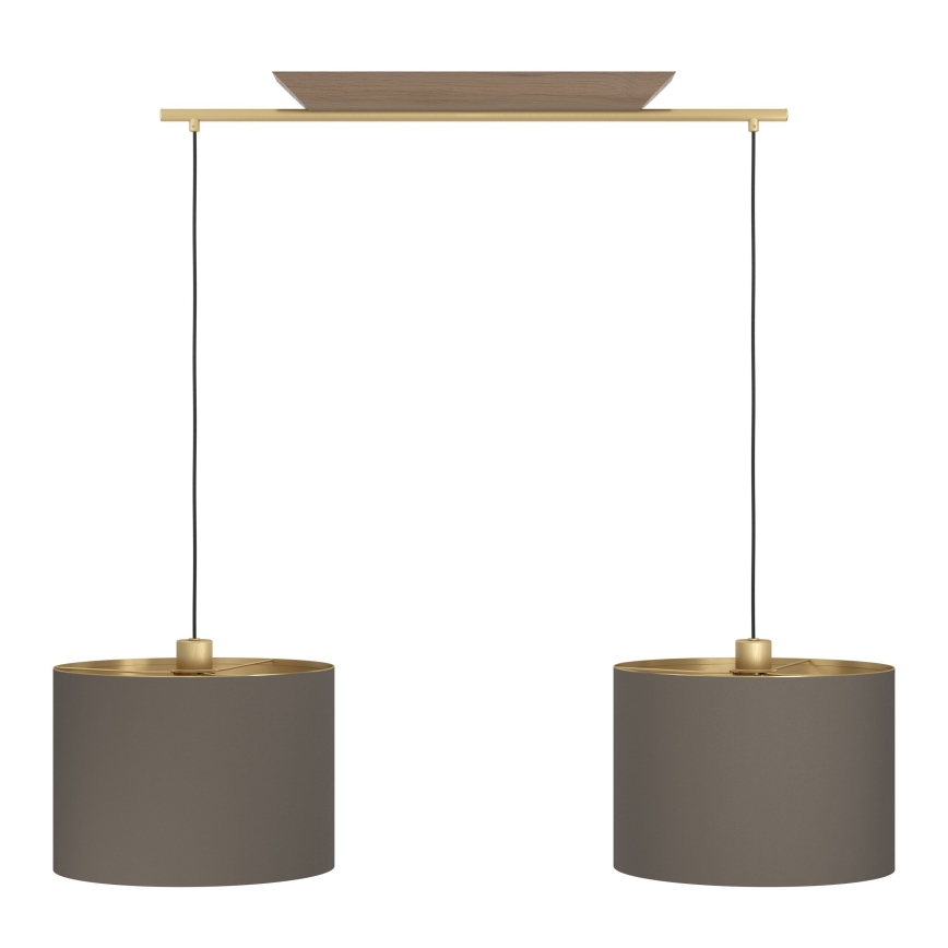 Eglo - Lampadario a sospensione con filo 2xE27/40W/230V marrone/oro