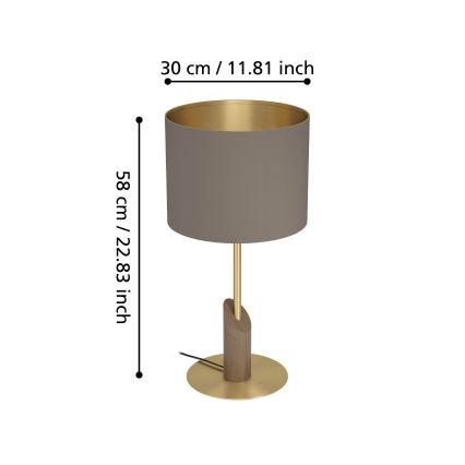 Eglo - Lampada da tavolo 1xE27/40W/230V marrone/oro