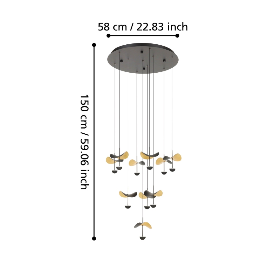 Eglo - Lampadario a sospensione con filo LED dimmerabile 10xLED/2,3W/230V 3000K diametro 58 cm