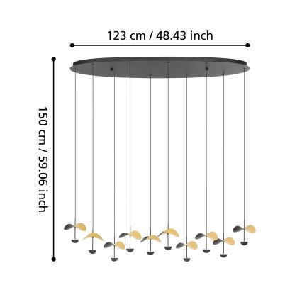 Eglo - Lampadario a sospensione con filo LED dimmerabile 10xLED/2,3W/230V 3000K