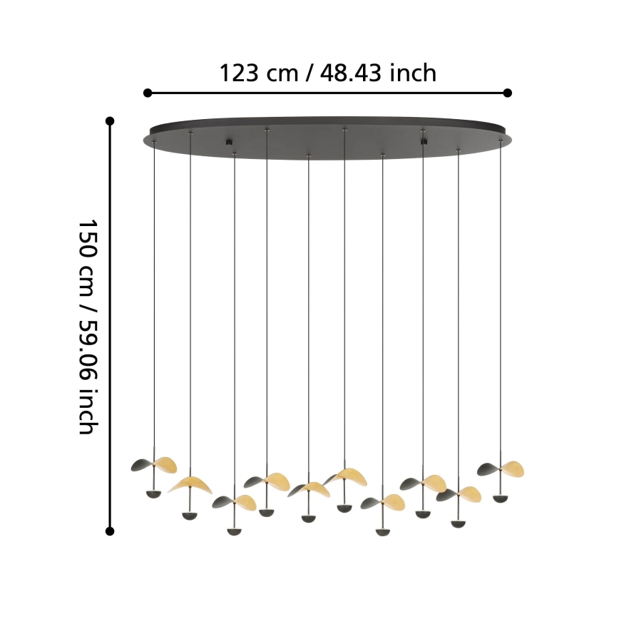Eglo - Lampadario a sospensione con filo LED dimmerabile 10xLED/2,3W/230V 3000K