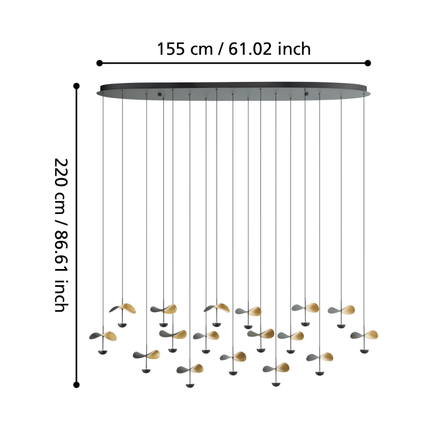 Eglo - Lampadario a sospensione con filo LED dimmerabile 17xLED/2,3W/230V 3000K