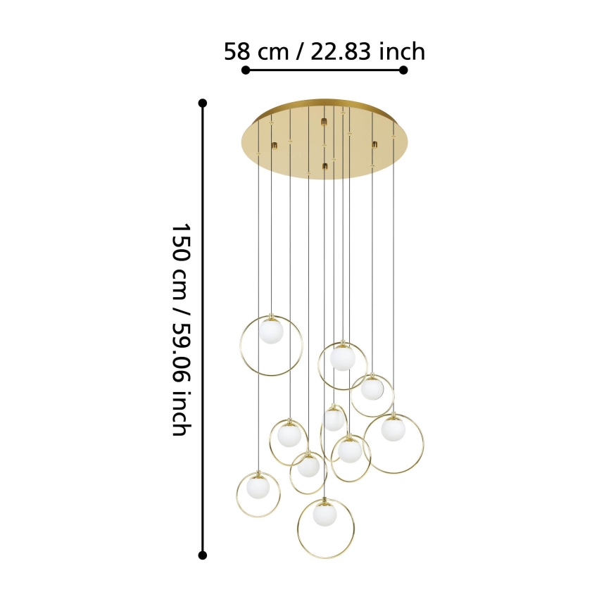 Eglo - Lampadario a sospensione con filo LED dimmerabile 10xLED/3W/230V 3000K diametro 58 cm oro