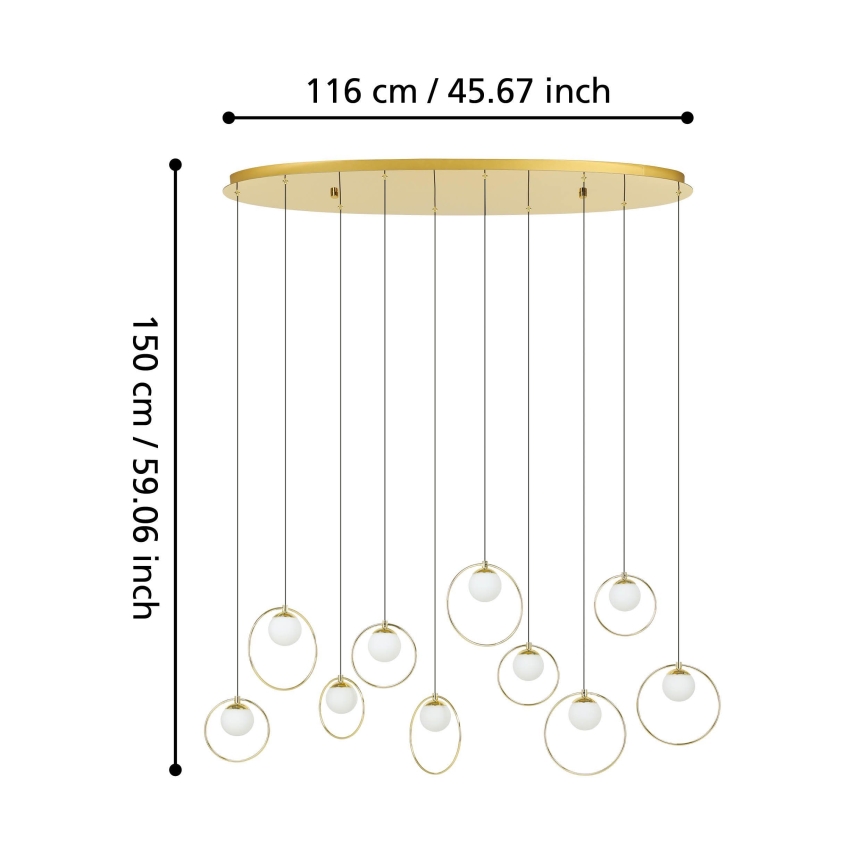 Eglo - Lampadario a sospensione con filo LED dimmerabile 10xLED/3W/230V 3000K oro