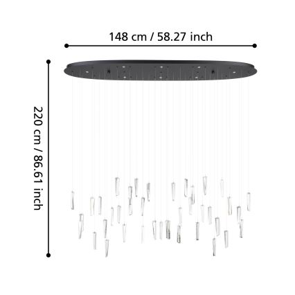 Eglo - Lampadario a sospensione con filo LED dimmerabile 8xLED/4,2W/230V 3000K limpido