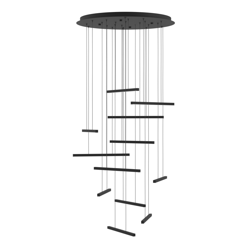 Eglo - Lampadario a sospensione con filo LED dimmerabile 12xLED/8,4W/230V 3000K nero