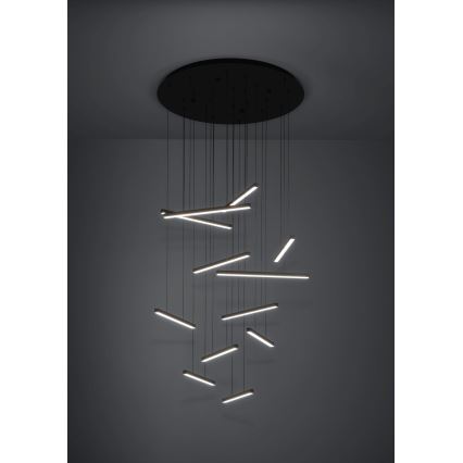 Eglo - Lampadario a sospensione con filo LED dimmerabile 12xLED/8,4W/230V 3000K nero