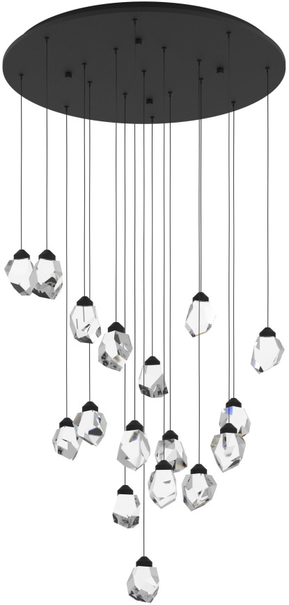 Eglo 390357 - Lampadario a sospensione con filo LED dimmerabile SINDICAT 17xLED/3W/230V nero/limpido