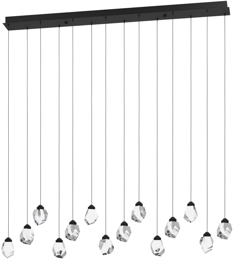 Eglo 390358 - Lampadario a sospensione con filo LED dimmerabile SINDICAT 14xLED/3W/230V nero/limpido