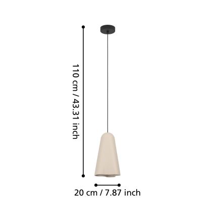 Eglo - Lampadario a sospensione con filo 1xE27/40W/230V beige