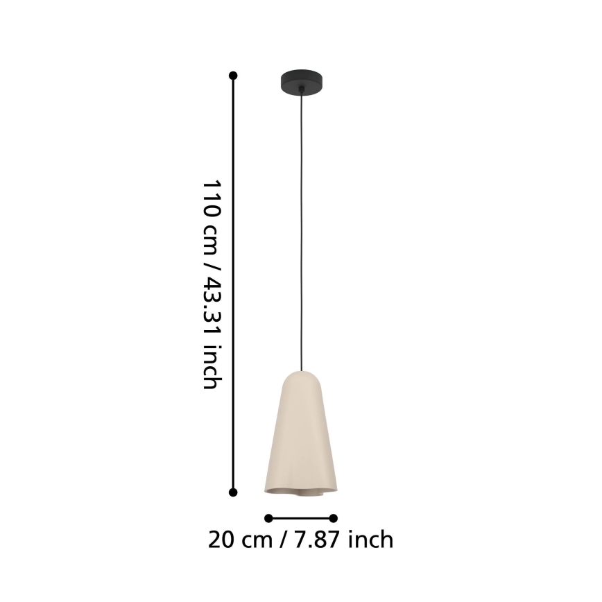 Eglo - Lampadario a sospensione con filo 1xE27/40W/230V beige