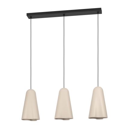 Eglo - Lampadario a sospensione con filo 3xE27/40W/230V beige
