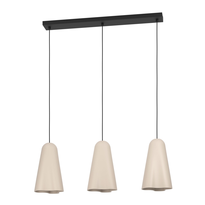 Eglo - Lampadario a sospensione con filo 3xE27/40W/230V beige