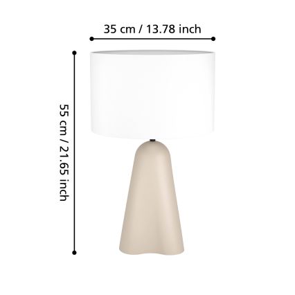 Eglo - Lampada da tavolo 1xE27/40W/230V beige