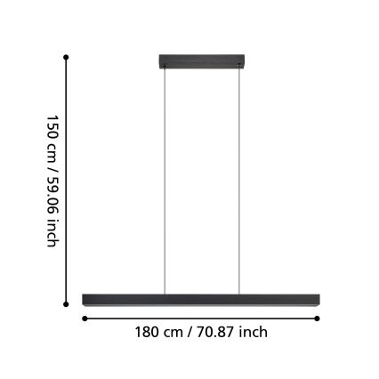 Eglo - Lampadario a sospensione con filo LED dimmerabile LED/20W/230V 3000K nero