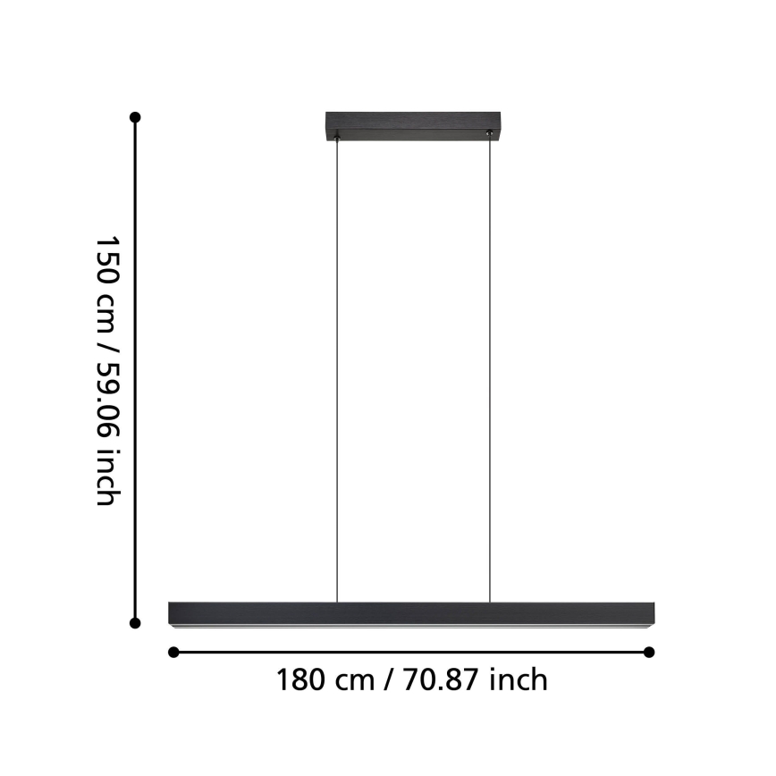 Eglo - Lampadario a sospensione con filo LED dimmerabile LED/20W/230V 3000K nero