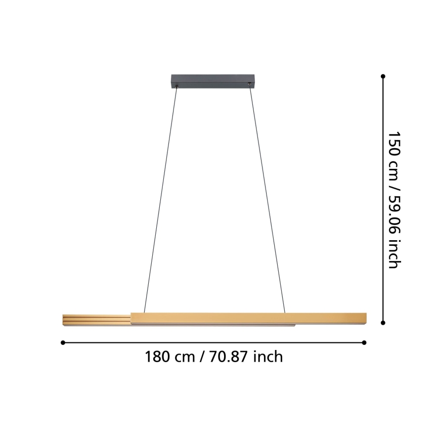 Eglo - Lampadario a sospensione con filo LED dimmerabile LED/21W/230V 3000K marrone
