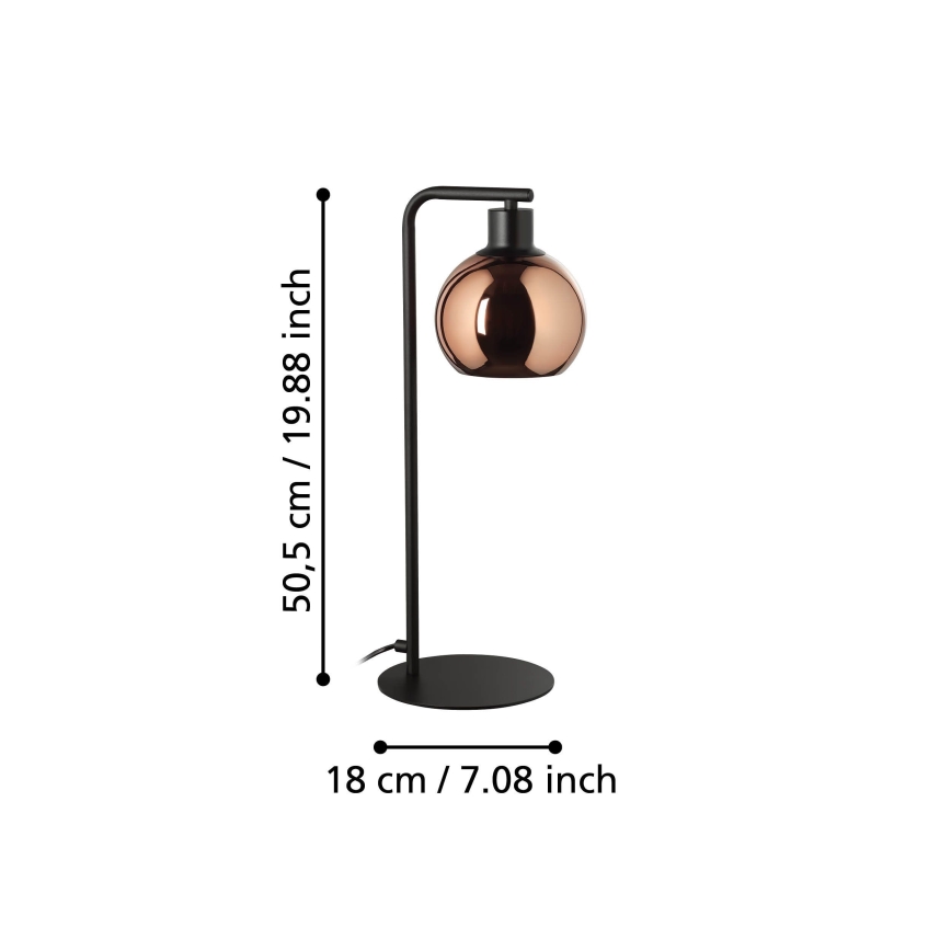 Eglo - Lampada da tavolo 1xE27/40W/230V rame