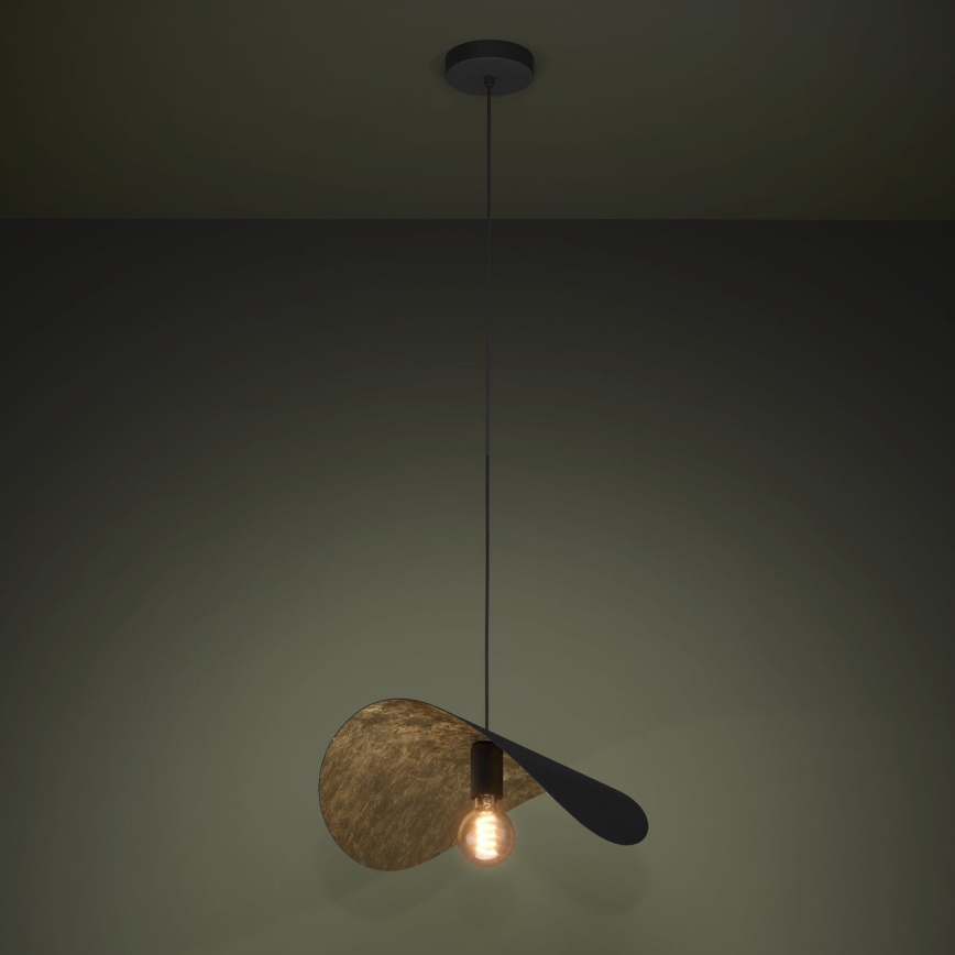 Eglo - Lampadario a sospensione con filo 1xE27/40W/230V 53 cm nero/oro