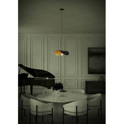 Eglo - Lampadario a sospensione con filo 1xE27/40W/230V 53 cm nero/oro