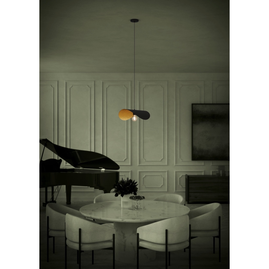 Eglo - Lampadario a sospensione con filo 1xE27/40W/230V 53 cm nero/oro