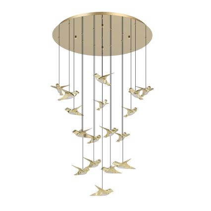 Eglo - Lampadario a sospensione con filo LED dimmerabile 17xLED/3W/230V 3000K oro