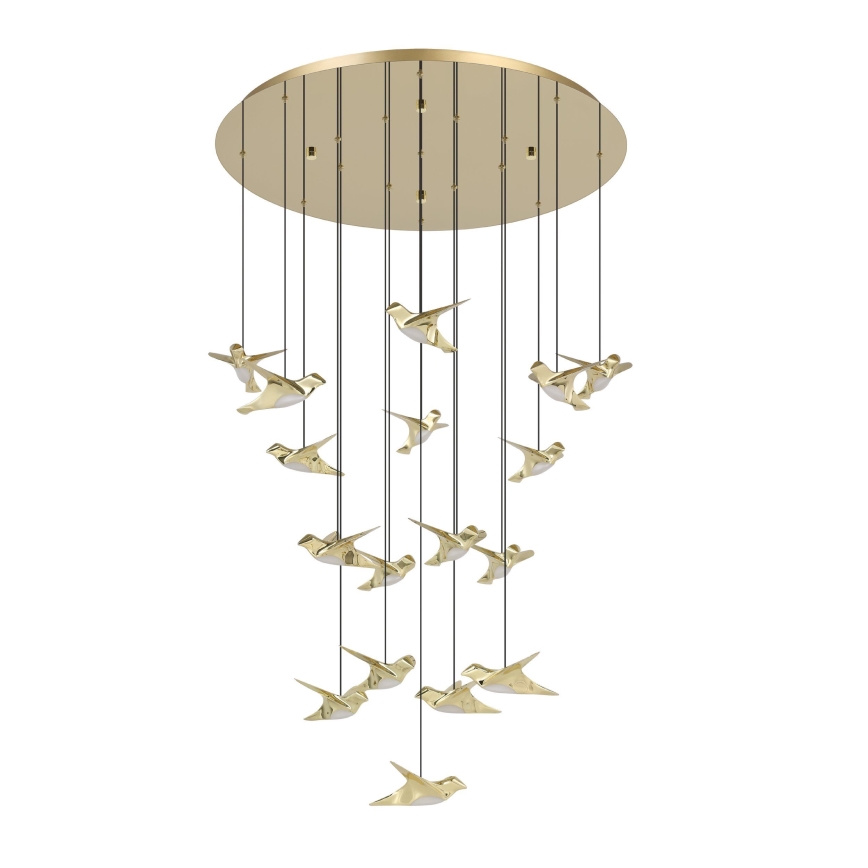 Eglo - Lampadario a sospensione con filo LED dimmerabile 17xLED/3W/230V 3000K oro