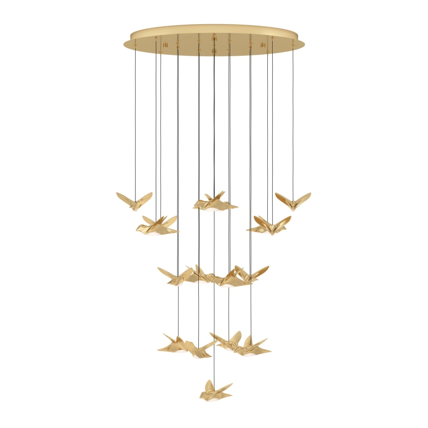 Eglo - Lampadario a sospensione con filo LED dimmerabile 17xLED/3W/230V 3000K oro