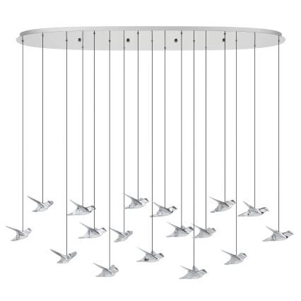 Eglo - Lampadario a sospensione con filo LED dimmerabile 17xLED/3W/230V 3000K cromo lucido