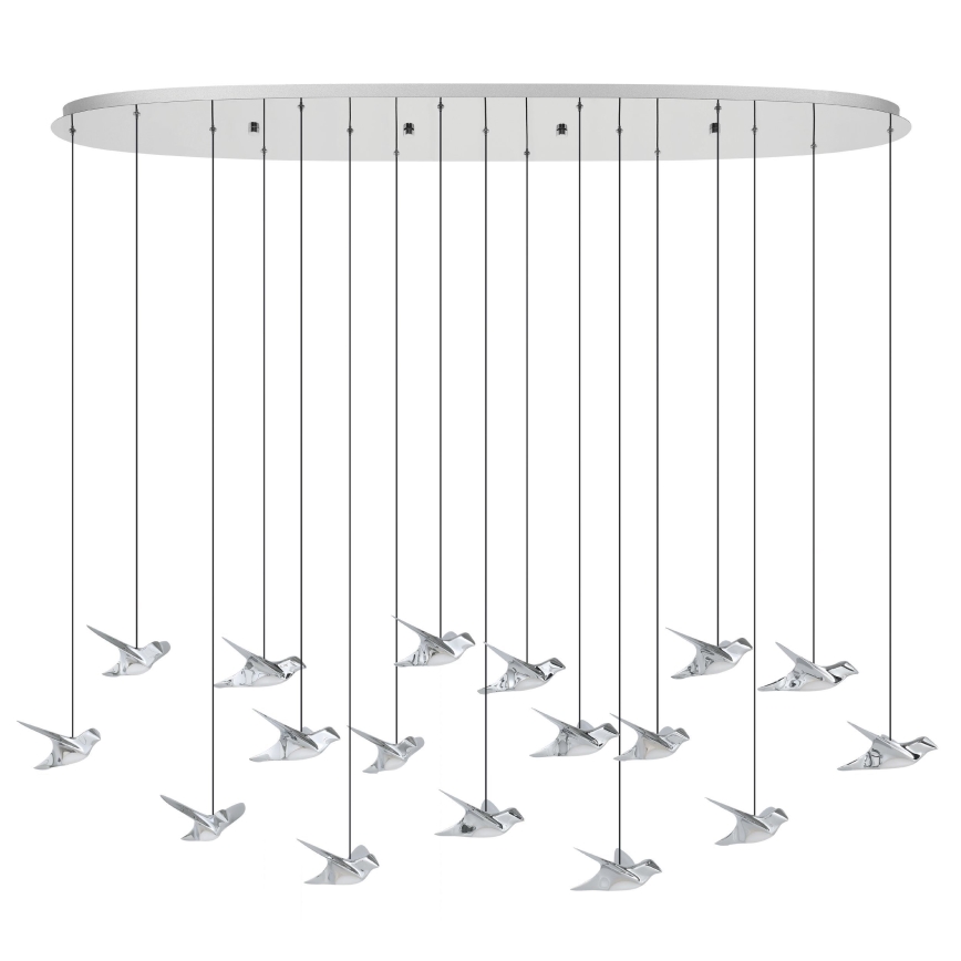 Eglo - Lampadario a sospensione con filo LED dimmerabile 17xLED/3W/230V 3000K cromo lucido