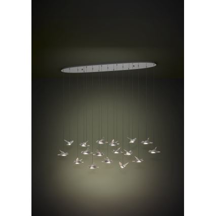 Eglo - Lampadario a sospensione con filo LED dimmerabile 17xLED/3W/230V 3000K cromo lucido