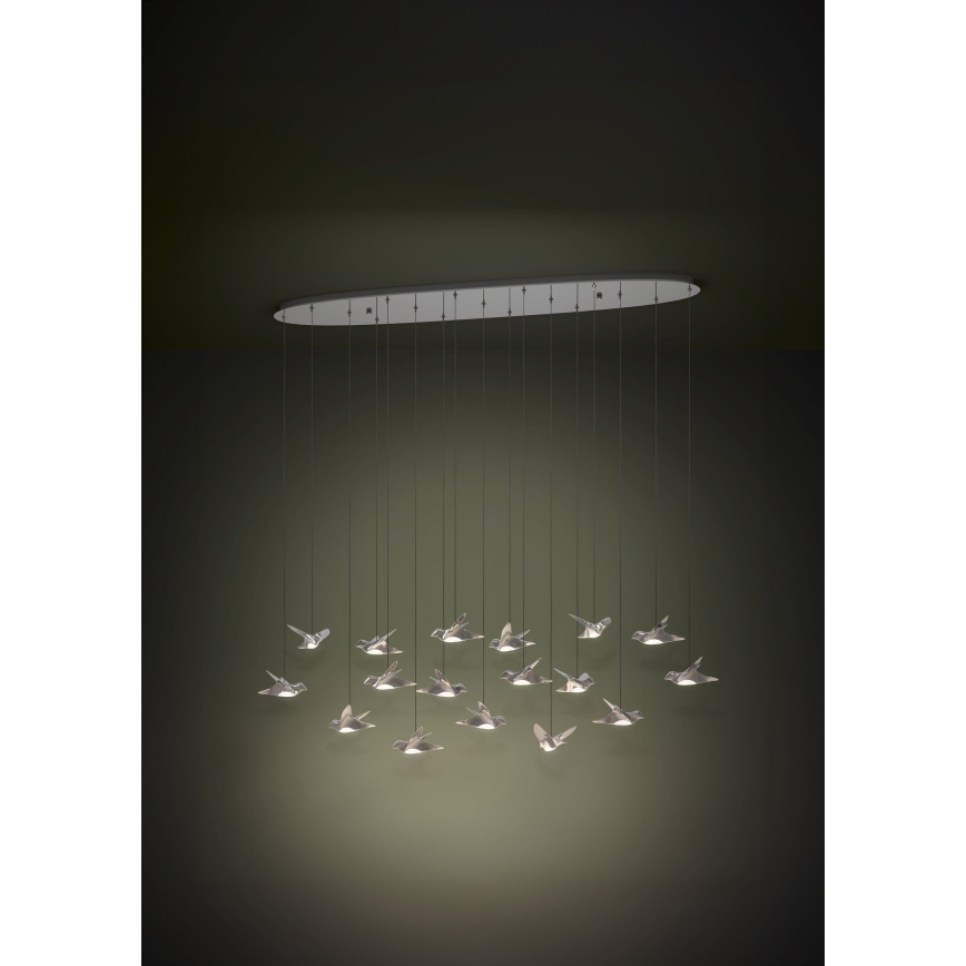 Eglo - Lampadario a sospensione con filo LED dimmerabile 17xLED/3W/230V 3000K cromo lucido