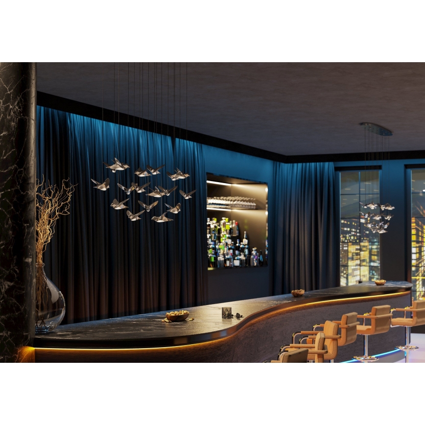 Eglo - Lampadario a sospensione con filo LED dimmerabile 17xLED/3W/230V 3000K cromo lucido