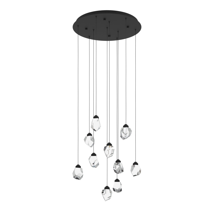 Eglo - Lampadario a sospensione con filo LED dimmerabile 10xLED/3W/230V 3000K nero/limpido