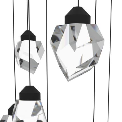 Eglo - Lampadario a sospensione con filo LED dimmerabile 10xLED/3W/230V 3000K nero/limpido