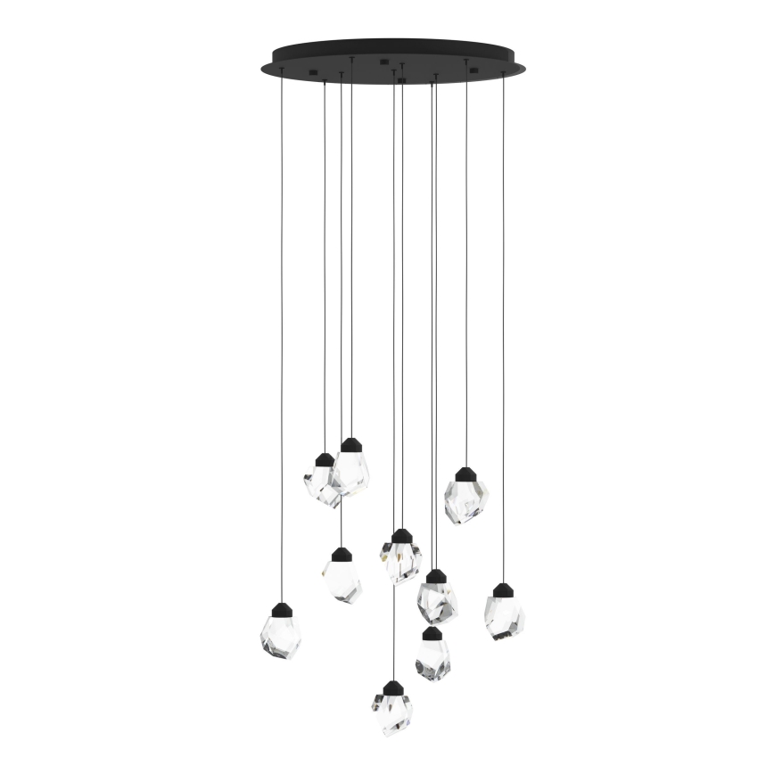 Eglo - Lampadario a sospensione con filo LED dimmerabile 10xLED/3W/230V 3000K nero/limpido