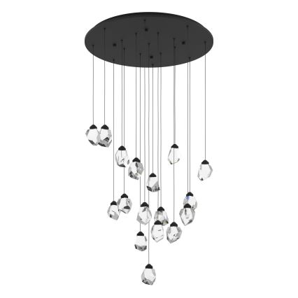 Eglo - Lampadario a sospensione con filo LED dimmerabile 17xLED/3W/230V 3000K nero/limpido