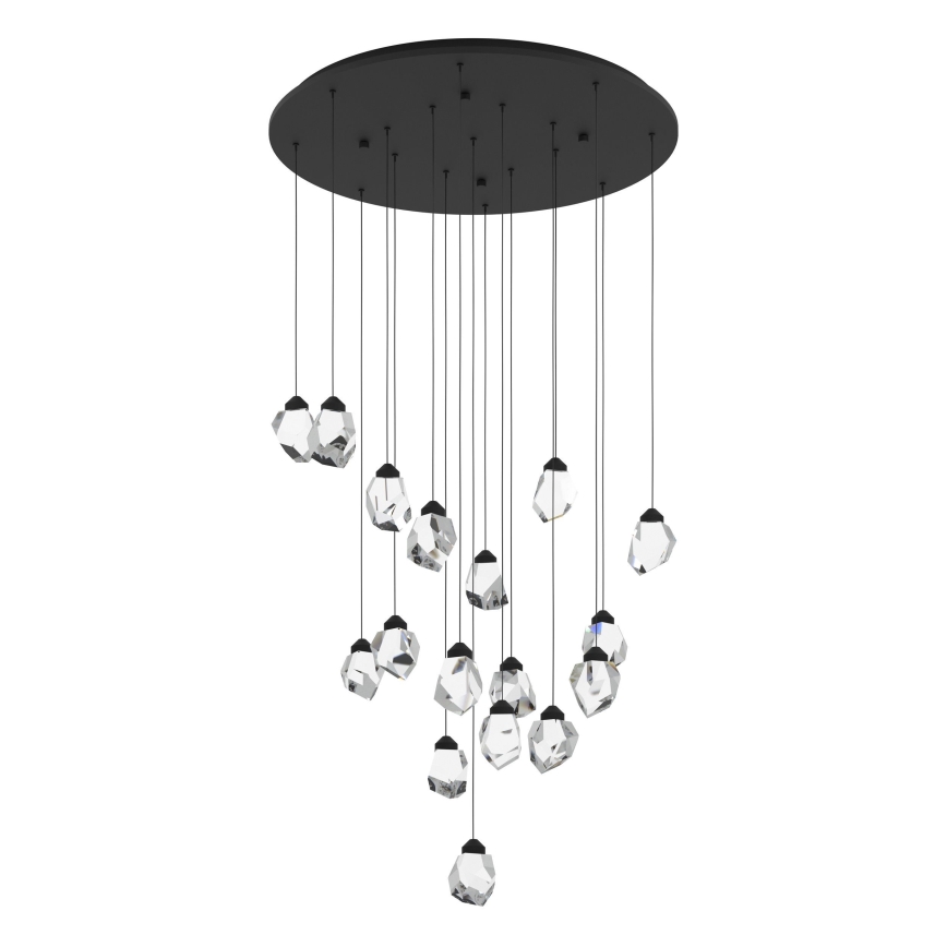 Eglo - Lampadario a sospensione con filo LED dimmerabile 17xLED/3W/230V 3000K nero/limpido