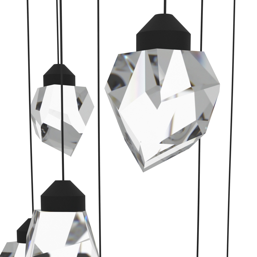 Eglo - Lampadario a sospensione con filo LED dimmerabile 17xLED/3W/230V 3000K nero/limpido