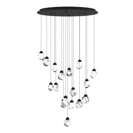 Eglo - Lampadario a sospensione con filo LED dimmerabile 17xLED/3W/230V 3000K nero/limpido