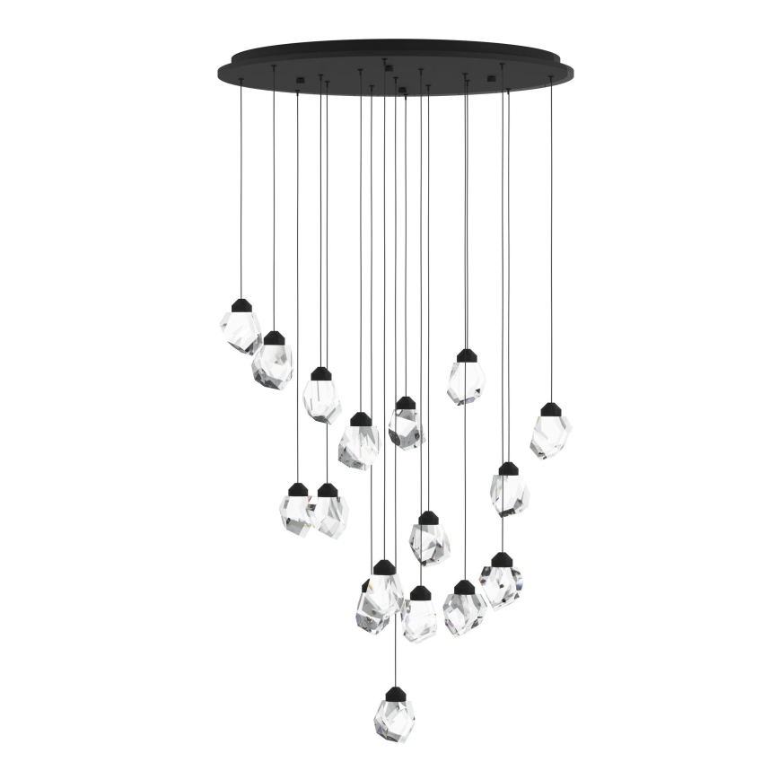 Eglo - Lampadario a sospensione con filo LED dimmerabile 17xLED/3W/230V 3000K nero/limpido