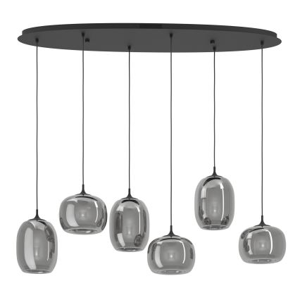 Eglo - Lampadario a sospensione con filo LED dimmerabile 6xLED/3,7W/230V 2700-6500K fumé + telecomando