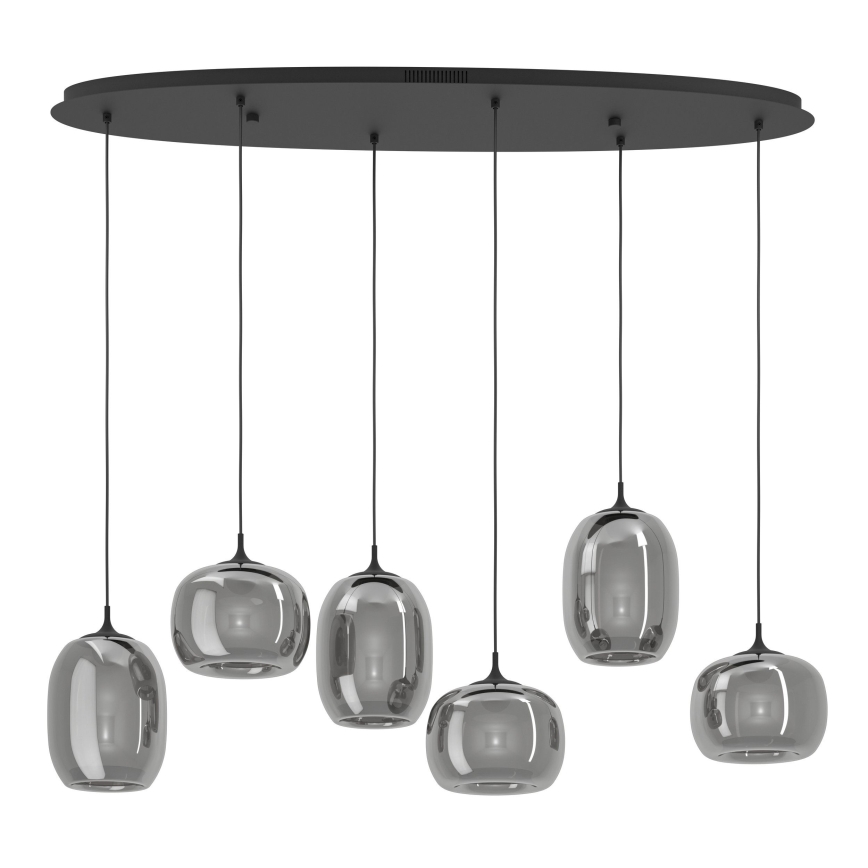 Eglo - Lampadario a sospensione con filo LED dimmerabile 6xLED/3,7W/230V 2700-6500K fumé + telecomando