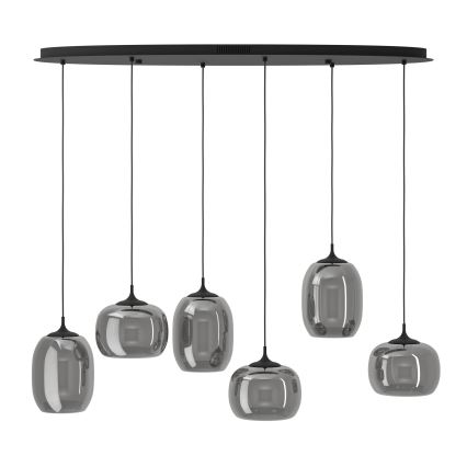 Eglo - Lampadario a sospensione con filo LED dimmerabile 6xLED/3,7W/230V 2700-6500K fumé + telecomando
