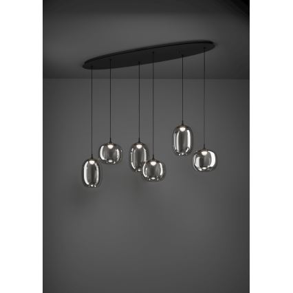 Eglo - Lampadario a sospensione con filo LED dimmerabile 6xLED/3,7W/230V 2700-6500K fumé + telecomando